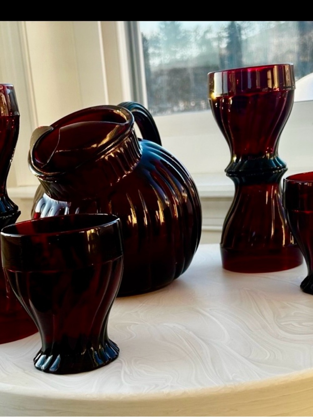 1940-1950s Anchor Hocking Royal Ruby Red Pitcher